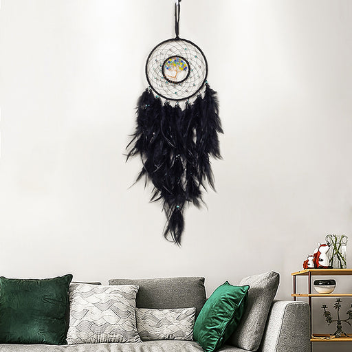 Jewelry WholesaleWholesale Dreamcatcher Tree of Life Double Ring Home Decor Feather Charm JDC-DC-MYu002 Dreamcatcher 梦羽 %variant_option1% %variant_option2% %variant_option3%  Factory Price JoyasDeChina Joyas De China