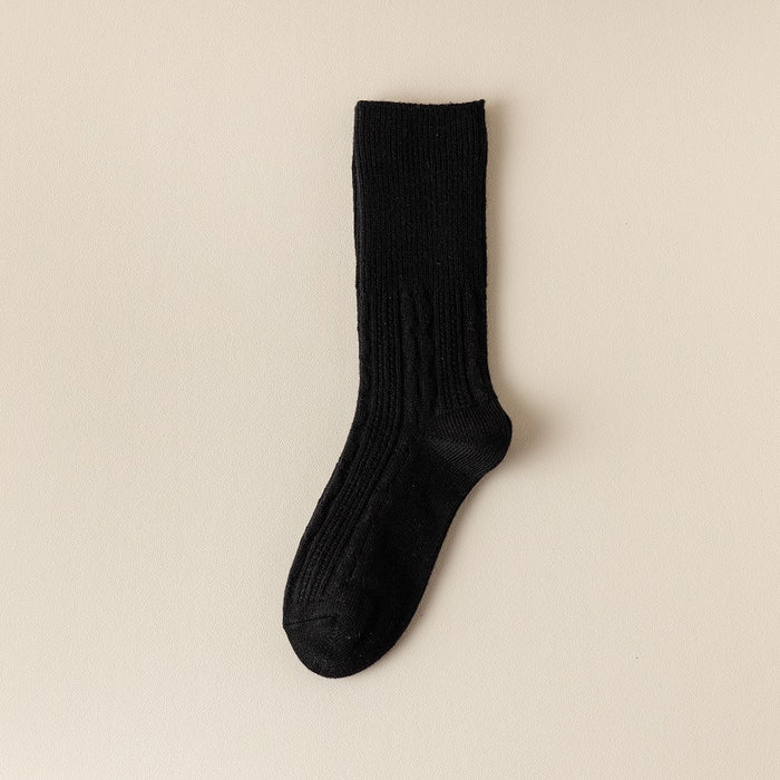 Wholesale Socks Wool Mid-Cylinder Warm Thick Solid Color Pile Socks JDC-SK-ChangShen007