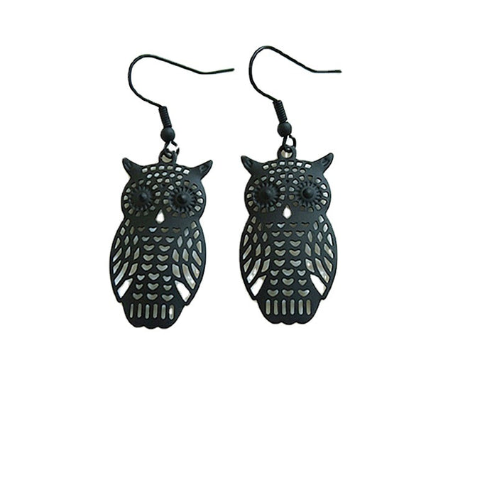 Wholesale Earrings Metal Cute Owl Earrings JDC-ES-AiMei025