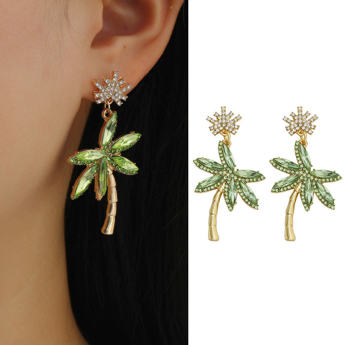 Wholesale Earrings Alloy Bohemian Diamond Coconut MOQ≥2 JDC-ES-JUYAO007