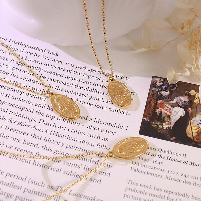 Wholesale Vintage Portrait Titanium Steel Necklaces JDC-NE-MiLi012