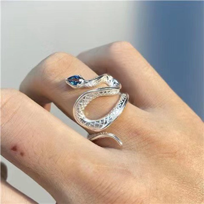 Wholesale Topaz Snake Ring Women's Fashion Personality Opening Adjustable MOQ≥2 JDC-RS-LingY001