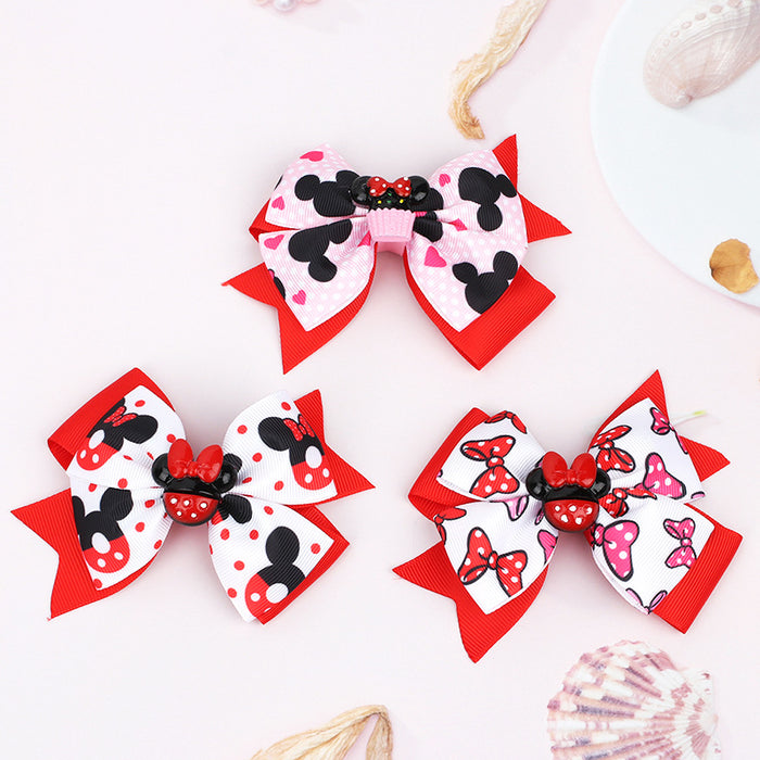 Wholesale Children's Amusement Park Wearing Red Butterfly Hair Clip （M) MOQ≥30 JDC-HC-Danzuo040