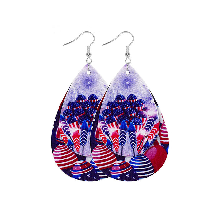 Wholesale goddess image leather earrings flag style JDC-ES-zl062