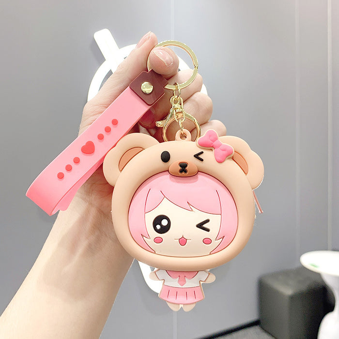 Wholesale bear girl coin purse cute key chain JDC-KC-JCai014