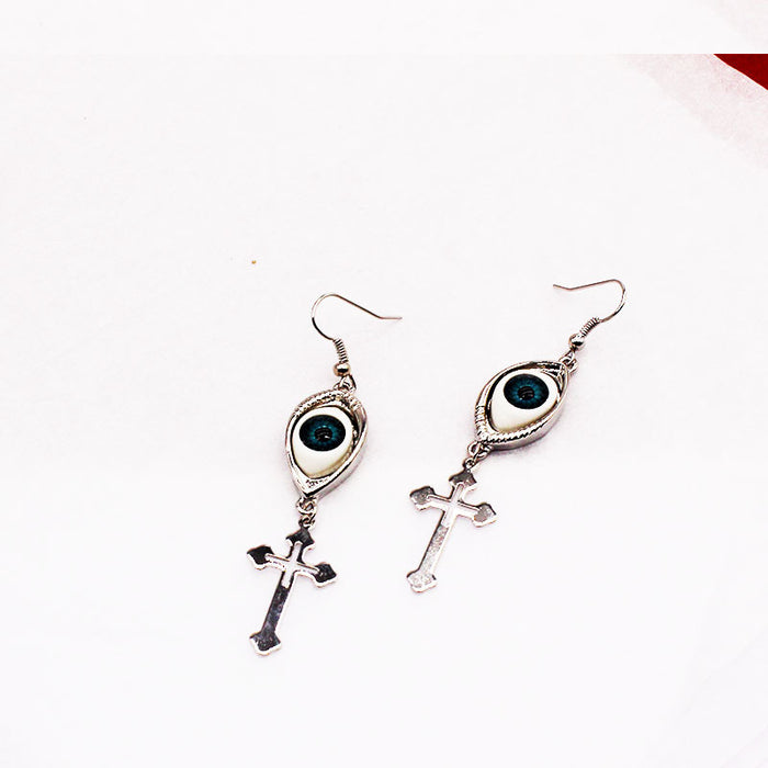 Jewelry WholesaleWholesale eye cross black alloy earrings JDC-ES-YYFF010 Earrings 燕羽飞飞 %variant_option1% %variant_option2% %variant_option3%  Factory Price JoyasDeChina Joyas De China