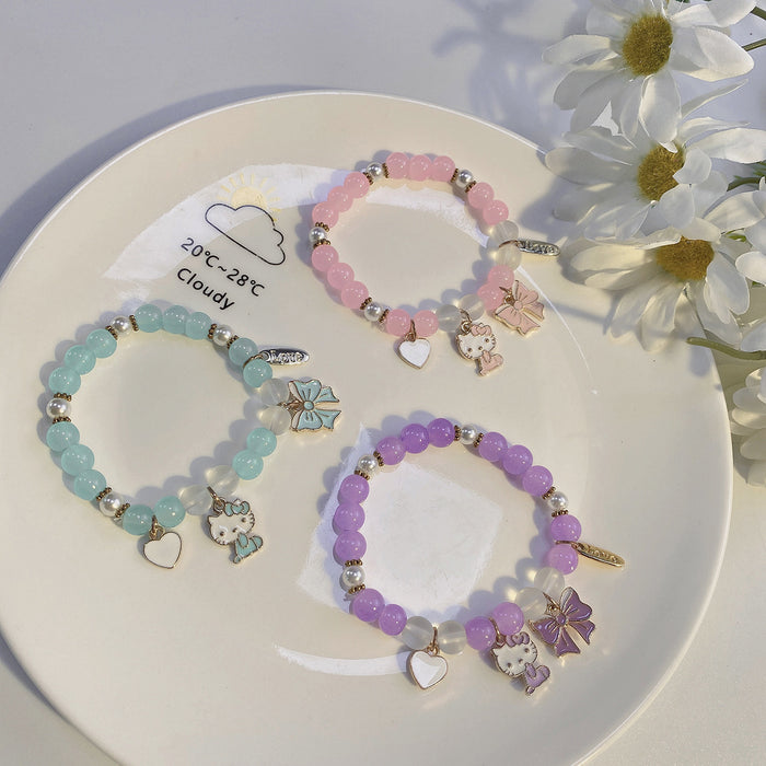 Wholesale Small Fresh Cute Healing Color Beaded Bracelet MOQ≥2 JDC-BT-ChenY011