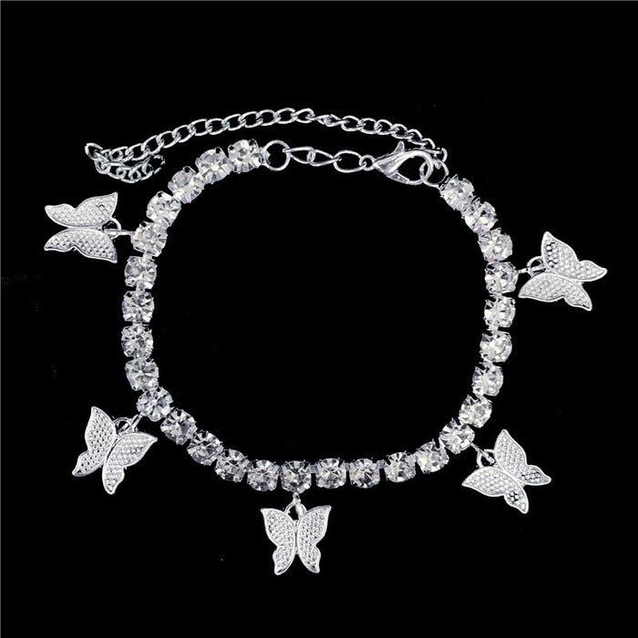 Wholesale Crystal Butterfly Rhinestone Anklet JDC-AS-JiaZ002