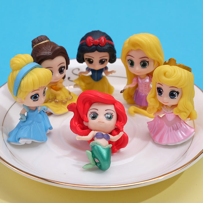 Wholesale keychain pvc blind box 6 cute princess fridge stickers doll MOQ≥10 JDC-KC-QMou017