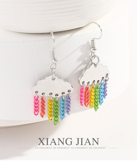 Wholesale Cloud Rainbow Tassel Earrings JDC-ES- zhongyi014