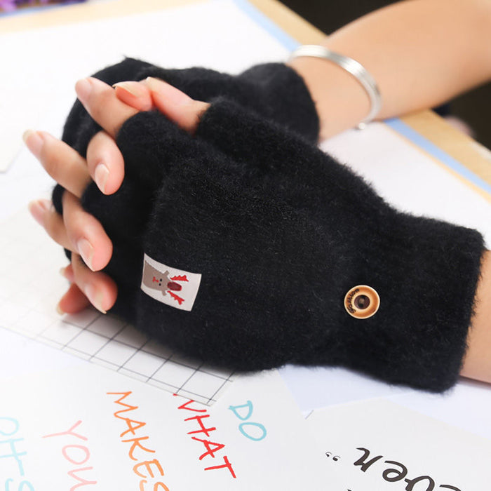 Wholesale Acrylic Imitation Mink Fleece Flip Cover Fingerless Warm JDC-GS-QinS004