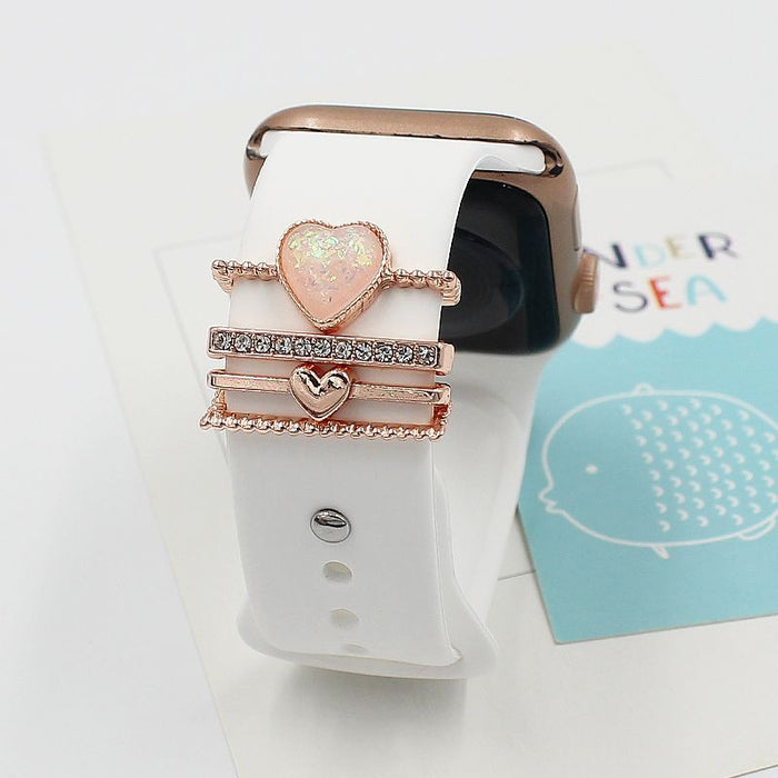 Wholesale Apple Watch 38mm Strap Metal With Diamond Decoration MOQ≥2 JDC-WH-ZhiH005