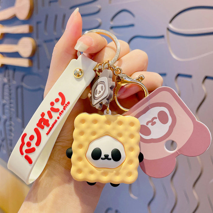 Wholesale Keychains pvc panda toast cute MOQ≥2 JDC-KC-YDao044