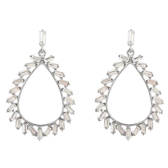 Wholesale Colored Diamond Series Alloy Diamond Drop Earrings JDC-ES-JL1007