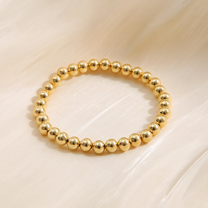 Jewelry WholesaleWholesale electrophoretic gold bead metal elastic Bracelet JDC-BT-F913 Bracelet 韩之尚 %variant_option1% %variant_option2% %variant_option3%  Factory Price JoyasDeChina Joyas De China