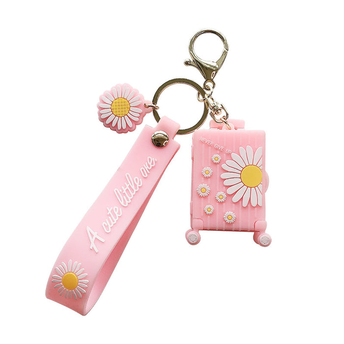 Wholesale cute ins daisy suitcase keychain JDC-KC-FeiRun076