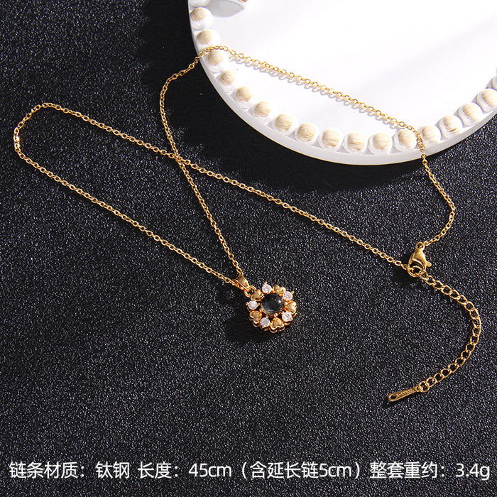 Jewelry WholesaleWholesale Copper Zircon Titanium Steel Thermostable Necklace JDC-NE-RongS004 Necklaces 荣硕 %variant_option1% %variant_option2% %variant_option3%  Factory Price JoyasDeChina Joyas De China