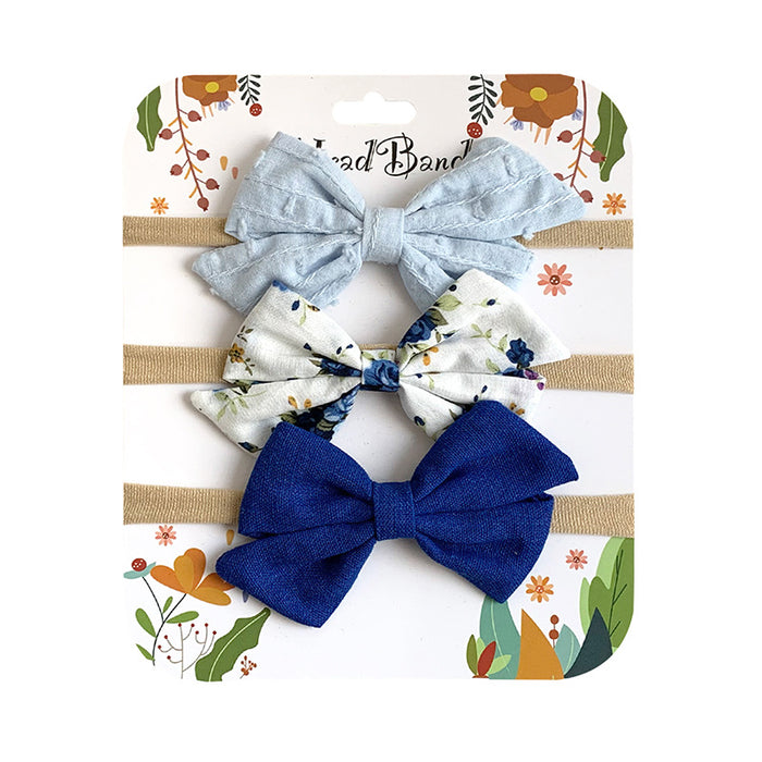 Wholesale Headband Cotton Linen Baby Soft Elastic Bow MOQ≥10 JDC-HD-AMSR004