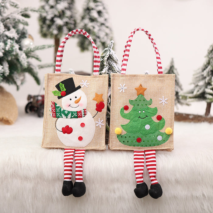 Wholesale Gift Bag Linen Christmas Handy Candy Bag With Feet MOQ≥2 JDC-GB-MinG006