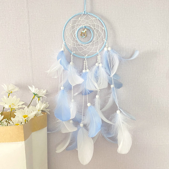 Wholesale Double Circle Pony Dreamcatcher Ornament  MOQ≥2 JDC-DC-MYing008