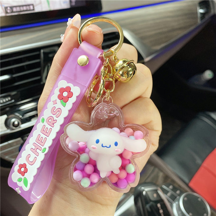 Wholesale Keychains PVC Acrylic Hardware Luminous Quicksand Bottle Cute Cartoon JDC-KC-TianC002