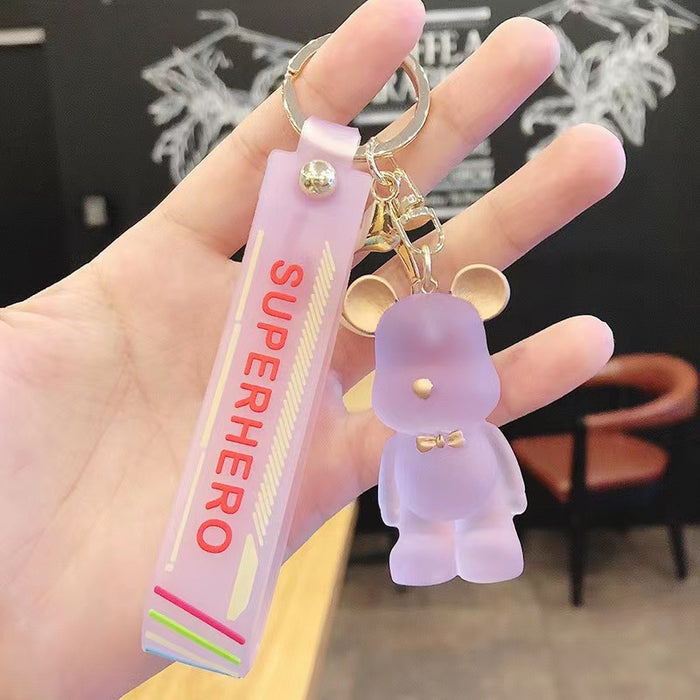 Wholesale Keychain Silicone Fantasy Crystal Glass Bear MOQ≥10 (F) JDC-KC-JuM003