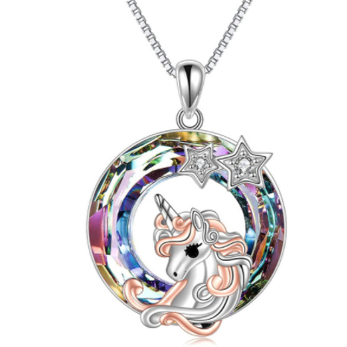 Wholesale Color Crystal Tree of Life Alloy Necklace MOQ≥2 JDC-NE-Yana001