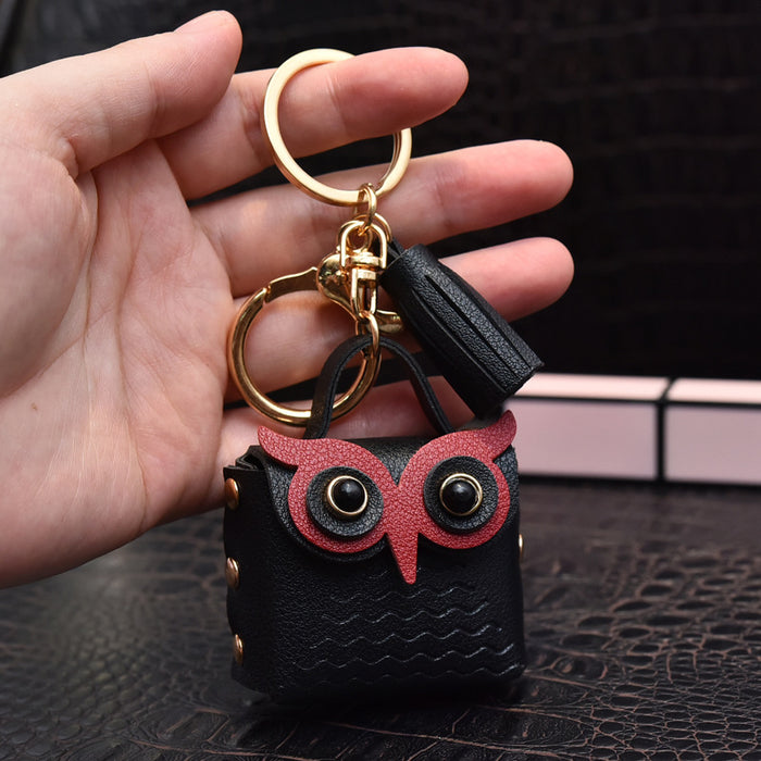 Wholesale Leather Owl Coin Purse Keychain JDC-KC-Chongr007