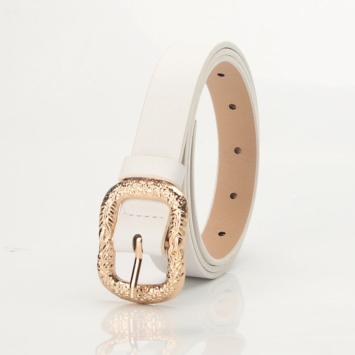 Wholesale fashion ladies belt with engraved metal buckle JDC-WB-KuP007