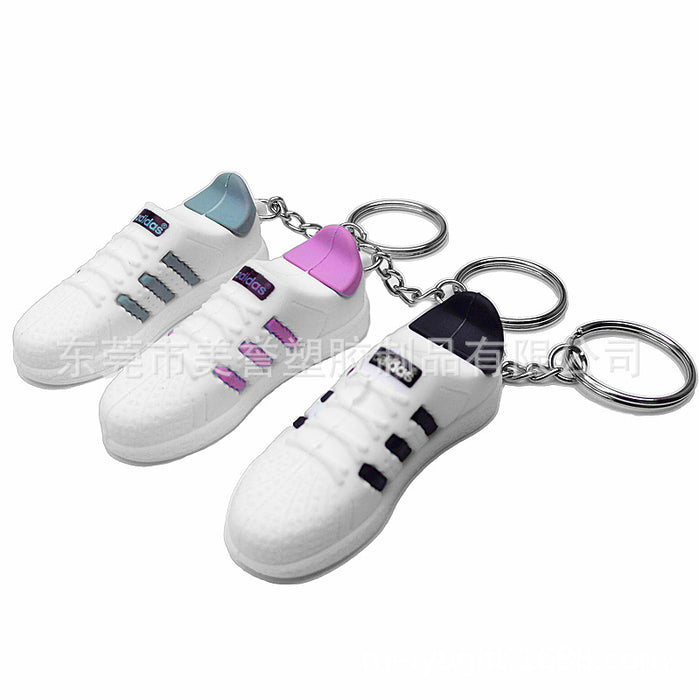 Wholesale PVC Soft Adhesive Mini White Shoes Keychain (F) MOQ≥10 JDC-KC-MeiYu003