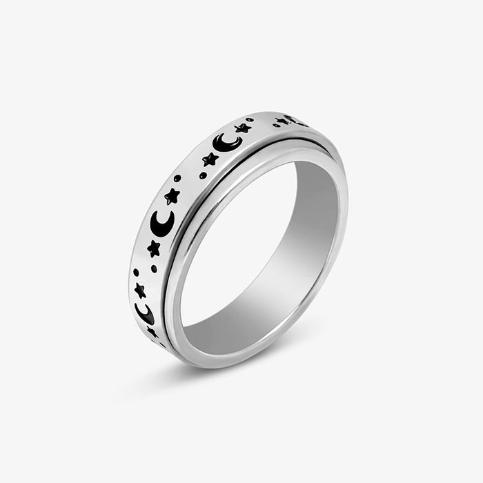 Jewelry WholesaleWholesale Sun Moon Star Rotating Stainless Steel Couple Rings JDC-RS-BanL002 Rings 斑斓 %variant_option1% %variant_option2% %variant_option3%  Factory Price JoyasDeChina Joyas De China