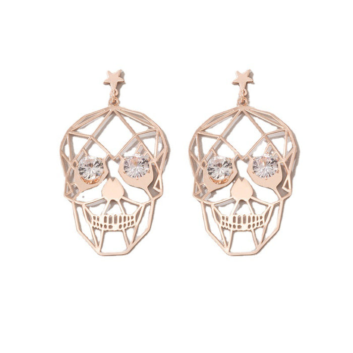 Wholesale Alloy Skull Diamond Earrings MOQ≥2 JDC-ES-lingg001