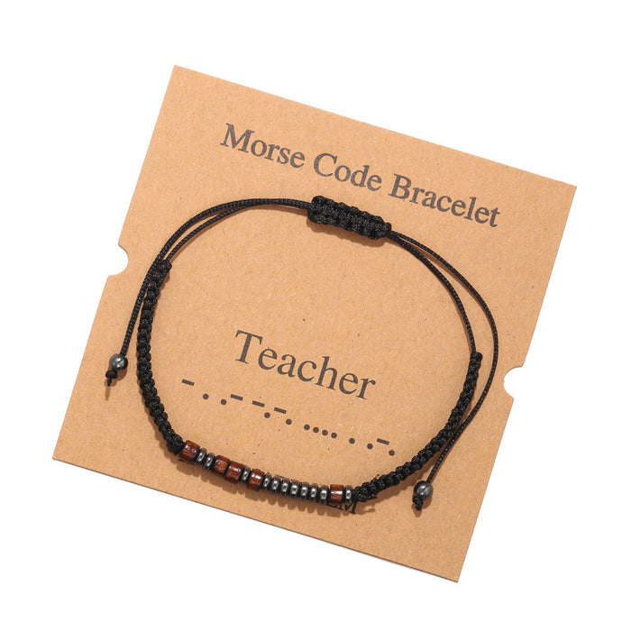 Wholesale Morse Code Crystal Couple Bracelet JDC-BT-ZhuJ003