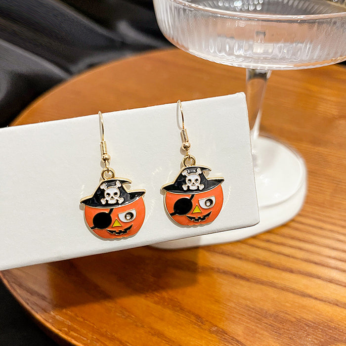 Wholesale Earrings Alloy Halloween Pumpkin Head Little Devil JDC-ES-MDD045