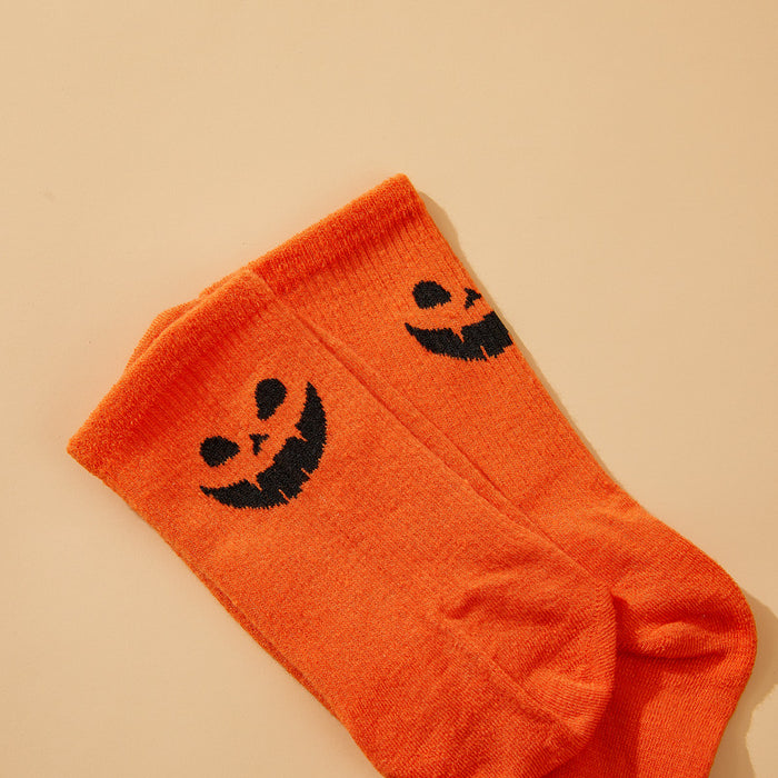 Wholesale Socks Chemical Fiber Halloween Funny Pumpkin Face Grimace JDC-SK-DRan001