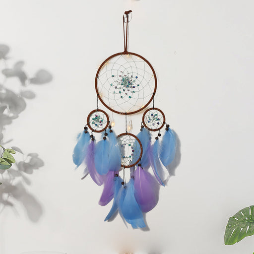 Jewelry WholesaleWholesale Wall Decoration Feather Iron Hoop Dreamcatcher MOQ≥2 JDC-DC-MengS011 Dreamcatcher 萌颂 %variant_option1% %variant_option2% %variant_option3%  Factory Price JoyasDeChina Joyas De China