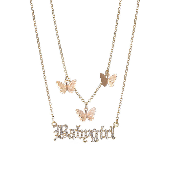 Jewelry WholesaleWholesale personalized simple multi-layer Butterfly Necklace JDC-NE-YiD001 necklaces 宜达 %variant_option1% %variant_option2% %variant_option3%  Factory Price JoyasDeChina Joyas De China