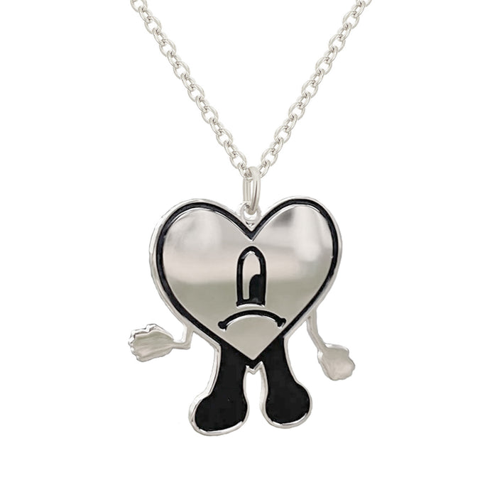 Wholesale Necklace Stainless Steel Corrosion Drop Oil Heart Shape MOQ≥2 (F) JDC-NE-XiM003