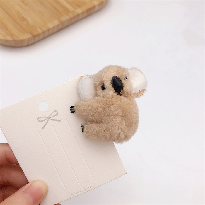 Wholesale Hair Clips Plush Alloy Cute Koala JDC-HC-WeiY004