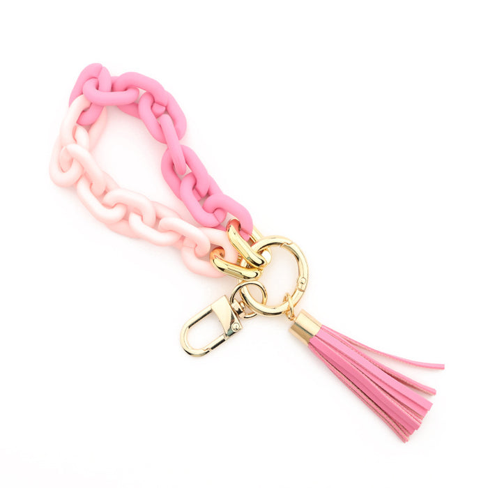 Wholesale Color Acrylic Wristlet Keychain MOQ≥2 JDC-KC-NuoYi001