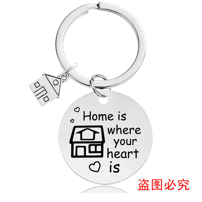 Jewelry WholesaleWholesale houses housewarming new home house lettered metal keychains JDC-KC-GangGu029 Keychains 钢古 %variant_option1% %variant_option2% %variant_option3%  Factory Price JoyasDeChina Joyas De China