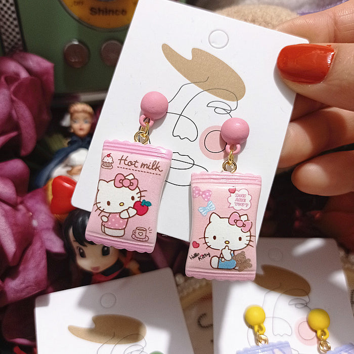 Wholesale Earrings Resin Cute Cartoon Mini Simulation Candy (S) JDC-ES-WaiWai005