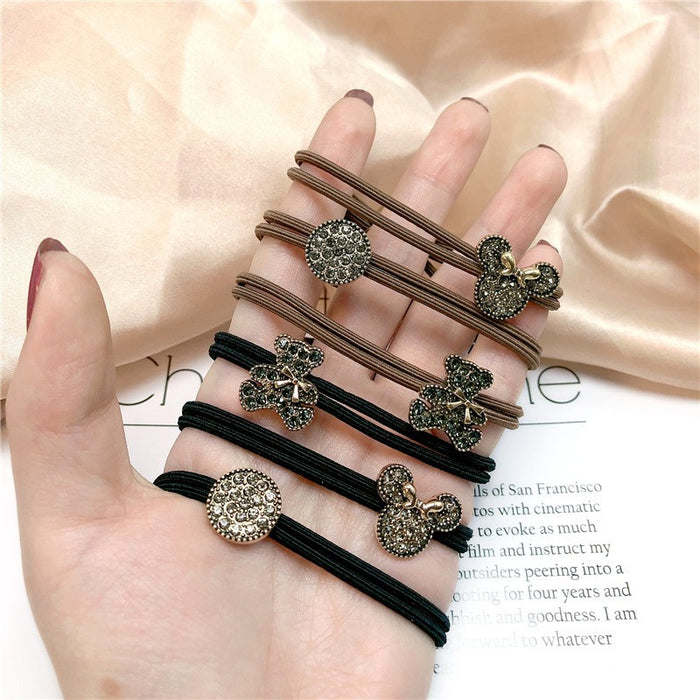 Jewelry WholesaleWholesale Bow Metal Rhinestone Hair Ring (M) JDC-HS-Jiax021 Hair Scrunchies 佳芯 %variant_option1% %variant_option2% %variant_option3%  Factory Price JoyasDeChina Joyas De China