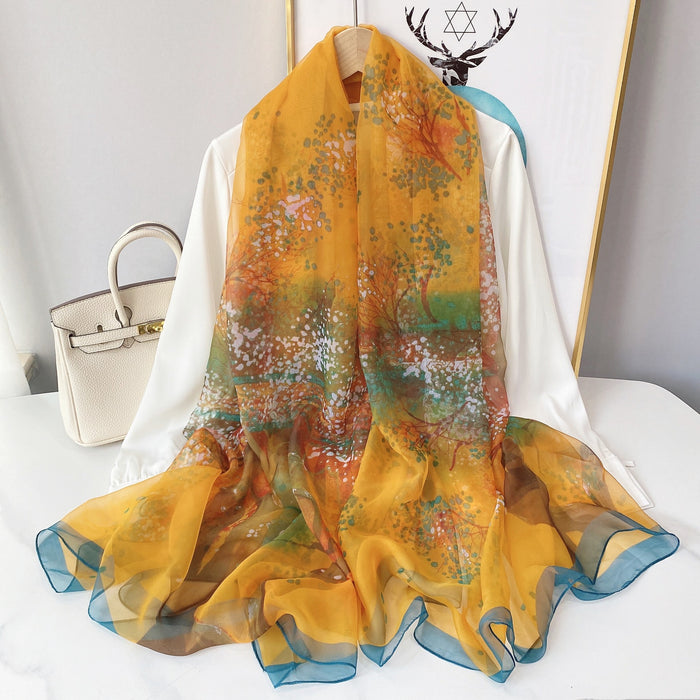 Wholesale Silk Scarf You Soft Yarn Summer Sunscreen Shawl MOQ≥2 JDC-SS-SiYa001