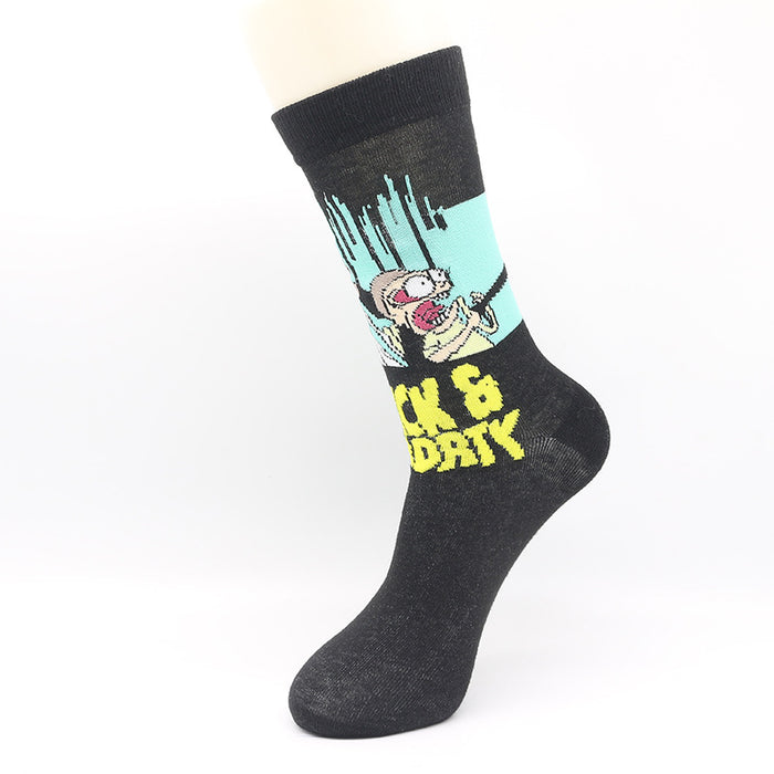 Wholesale Sock Cotton Mid-Cylinder Breathable Sweat-absorbent Cartoon Printing Color MOQ≥3 JDC-SK-ShuiH006