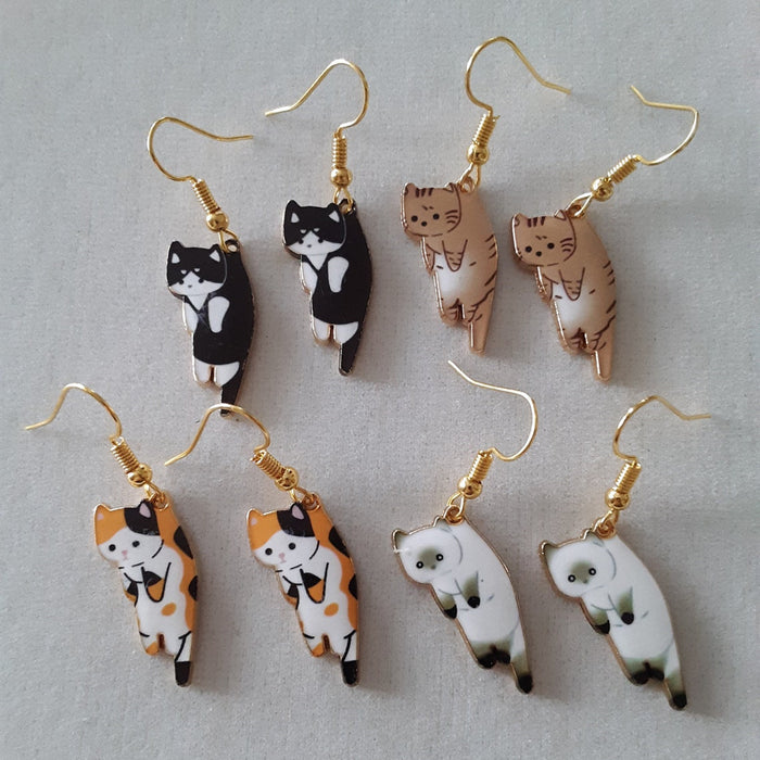 Wholesale Earrings Alloy Cartoon Kitten MOQ≥2 JDC-ES-FuSu013