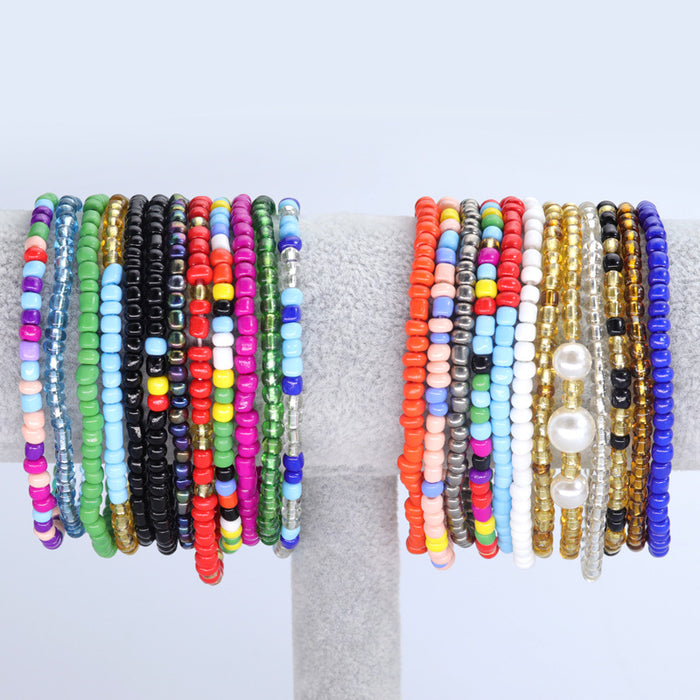 Jewelry WholesaleWholesale Glass Rice Beads Boho Colorful Beach Anklet JDC-AS-Yh009 Anklet 益烨 %variant_option1% %variant_option2% %variant_option3%  Factory Price JoyasDeChina Joyas De China