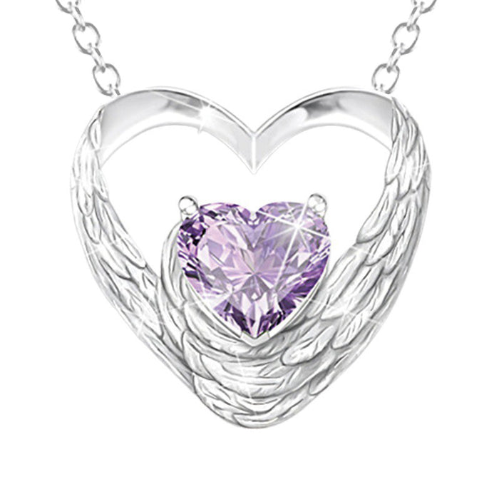 Wholesale Ladies Love Amethyst Necklace Pendant Jewelry JDC-NE-XunO045