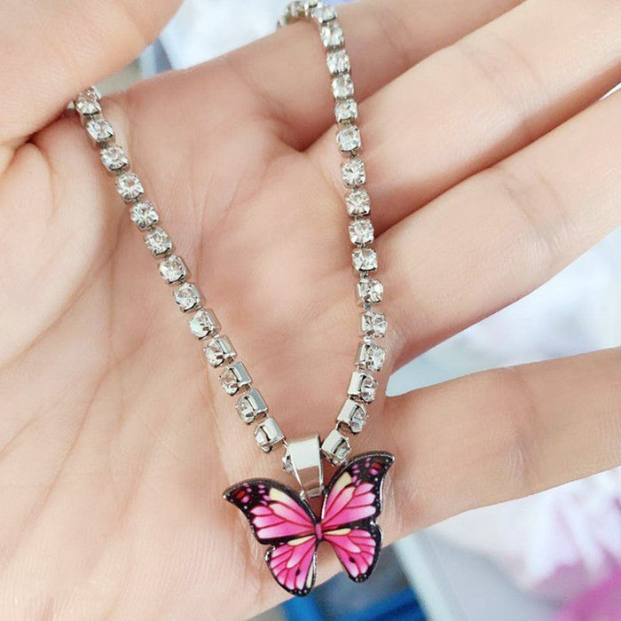 Wholesale Rhinestone Butterfly Pendant Creative Anklet JDC-AS-ShuK001