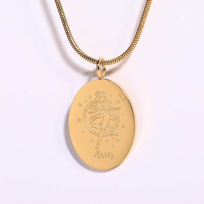 Jewelry WholesaleWholesale Constellation Pendant Stainless Steel Gold Plated Necklace JDC-NE-Jif051 Necklaces 集沣 %variant_option1% %variant_option2% %variant_option3%  Factory Price JoyasDeChina Joyas De China